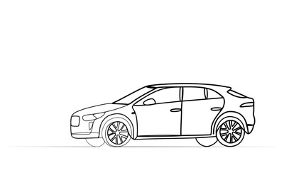Naklejka premium continuous line drawing of car. vector illustration