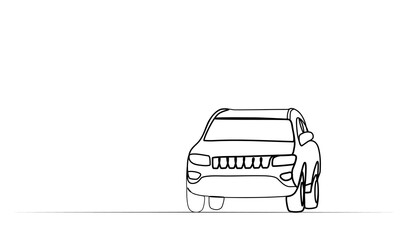 Obraz premium continuous line drawing of car. vector illustration