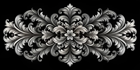 baroque elegance classic black and white flourish pattern