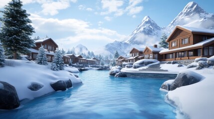 Escape to a Serene Winter Wonderland Luxury Retreat in a Snow-Covered Mountain Village Immerse Yourself in Tranquility and Indulge in Exquisite Accommodations The Perfect Winter Getaway for