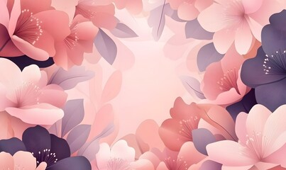 Fototapeta premium A_background_with_The_border_is_made_of_flowers.generation AI