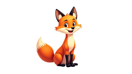 Obraz premium Cartoon Fox Illustration Full Body White Background isolated