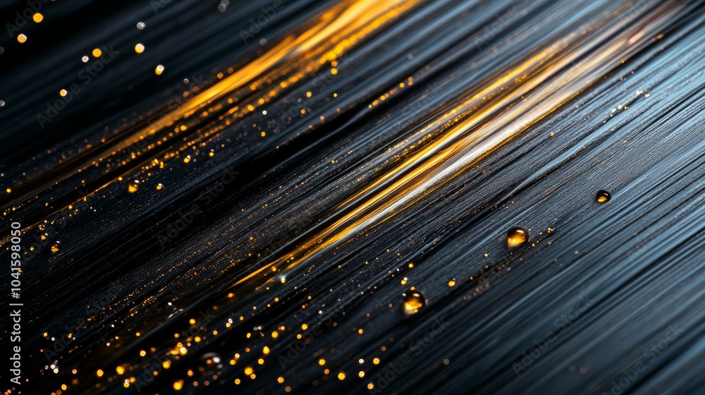 Poster a vibrant abstract image featuring dynamic lines of gold and black, creating a sense of movement and