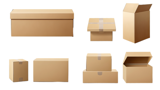 Cardboard box isolated on a white background, perfect for storage or shipping