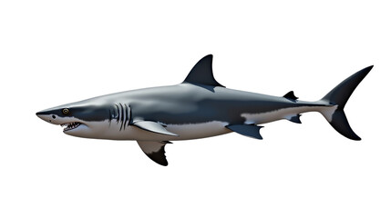 Obraz premium Realistic Shark Illustration Full Body Clear Background Stock Photo isolated