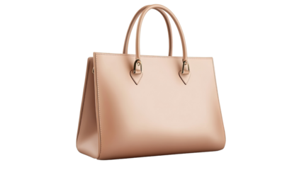 Brown leather handbag isolated on white background, showcasing elegance and luxury as a stylish accessory for women