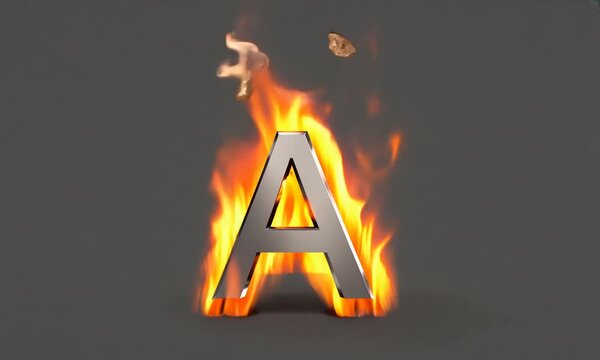 Burning Letter A