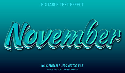 November Editable Text Effect