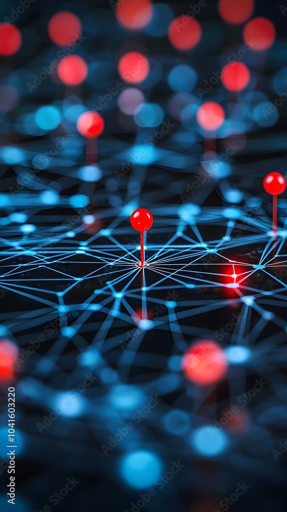 Aufkleber interconnected digital map visualizing fraud hotspots for geographic analysis