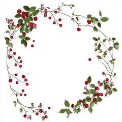 frame with red berries