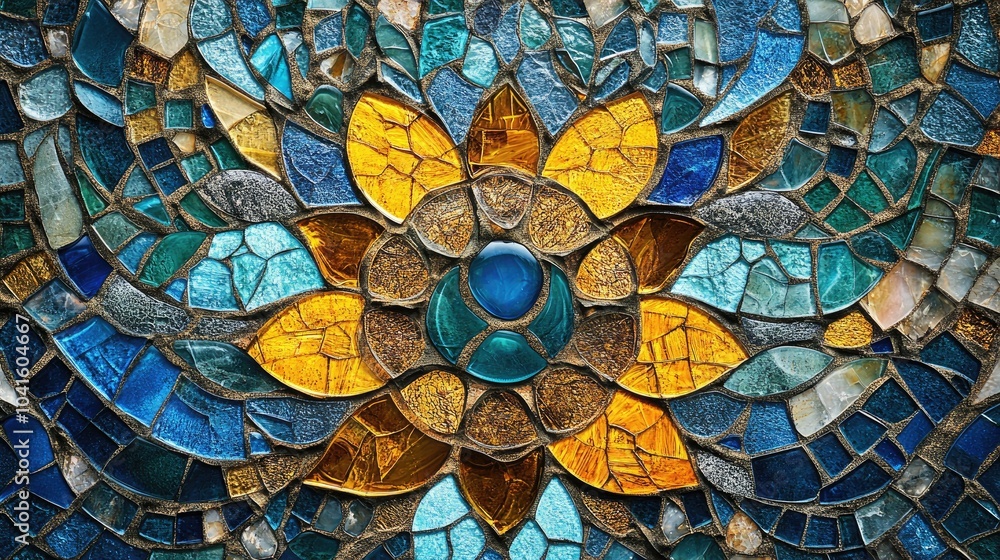 Aufkleber decorative mosaic texture with an abstract design engraved patterns for flooring and walls featuring