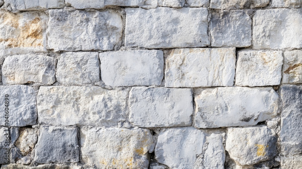 Poster light gray and white patterned natural stone wall texture featuring an old vintage surface providing