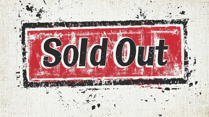 Fototapeta premium Distressed and aged Sold Out stamp isolated on a transparent background creating a vintage and grunge aesthetic for use in marketing and communication materials. 