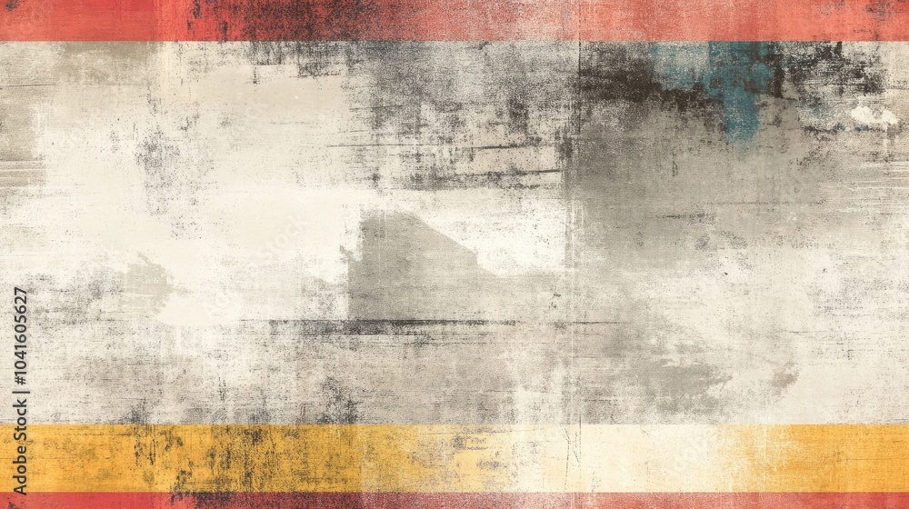 Aufkleber abstract modern grunge texture background in grey and beige tones with a colorful horizontal geometr