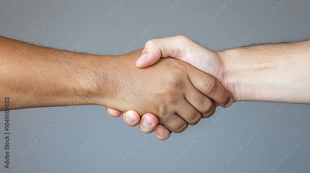 Poster the power of unity symbolizing trust and collaboration through a handshake between two individuals