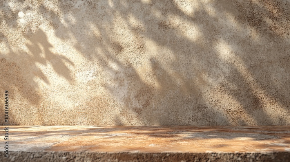 Poster 3d rendering of a minimal abstract brown concrete background featuring light for showcasing products