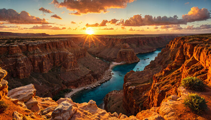 Coucher de soleil sur le Grand Canyon
