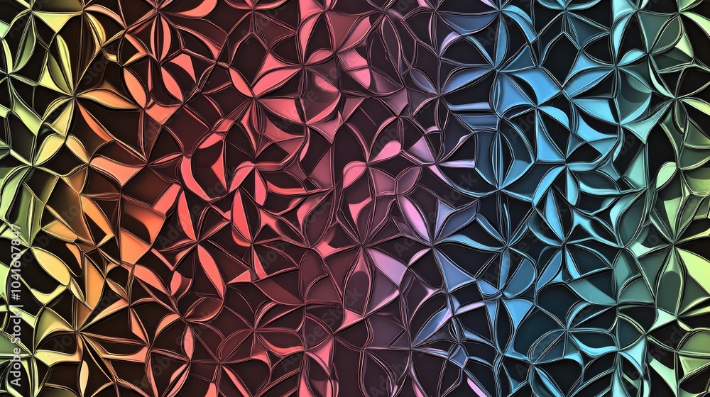 Poster geometric ornament featuring an abstract fractal design background image with a geometric seamless p