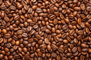 Obraz premium Background with coffee beans aerial view