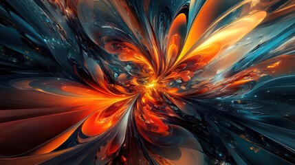 Obraz premium Fantasy abstract background in 3D featuring imaginative designs and vibrant colors 3D digital artwork