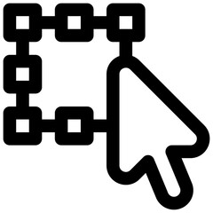 Selection tool. Editable stroke vector icon.