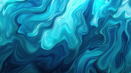 A background featuring fluid gradients of turquoise and deep sea blue, reminiscent of the ocean waves. 