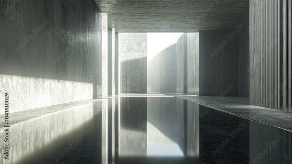 Poster contemporary conceptual empty room with 3d rendering