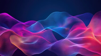 Obraz premium 2d illustration featuring a vibrant wireframe design created by intertwining smooth curves A complex backdrop that resembles a surreal pattern embodying a unique artistic concept