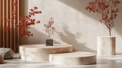Podium mockup for showcasing product presentation 3D rendering