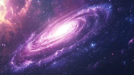 Illustration of a spiral galaxy in 3D cartoon rendering style