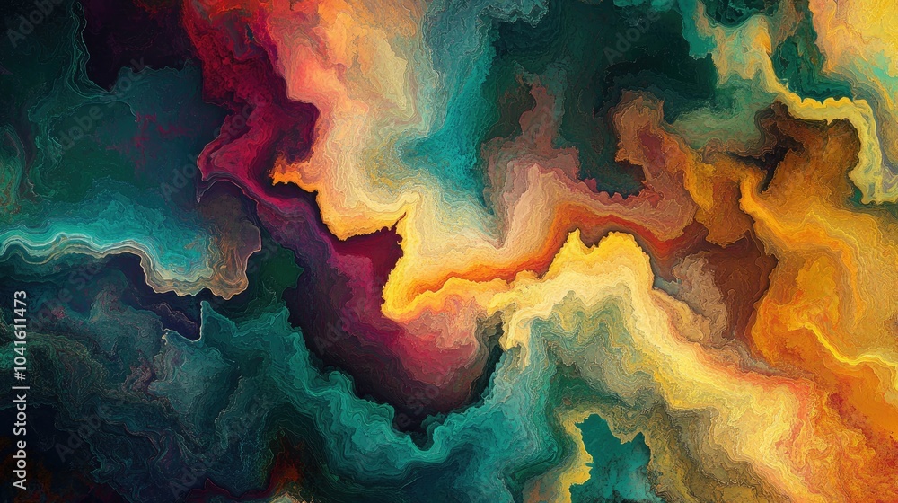 Poster abstract background design with vibrant colors and textures creating a visually striking and artisti