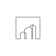 building logo abstract line design architect illustration vector
