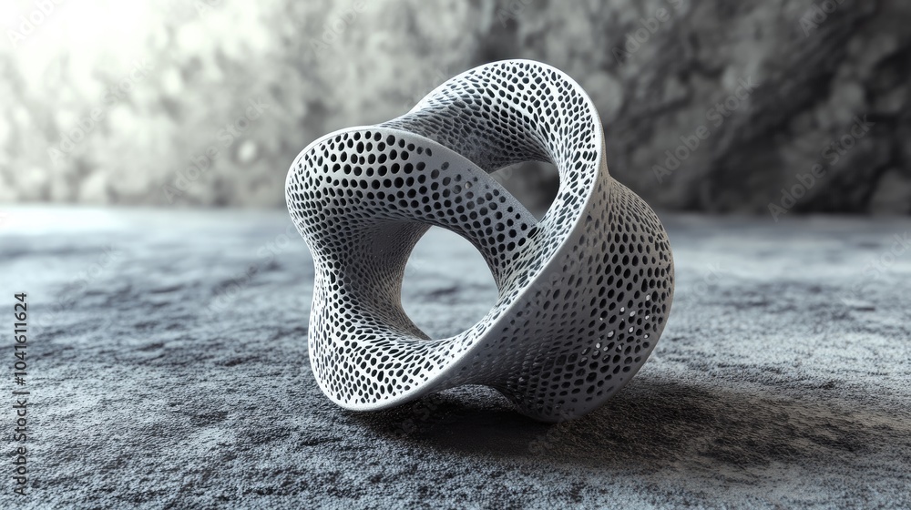 Poster 3d geometric shape with a textured background