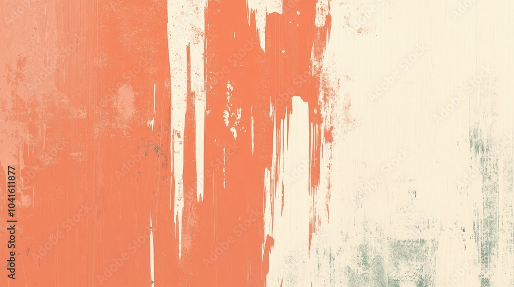 Poster generated art empty beige orange wall with scratched paint surface texture design banner background 