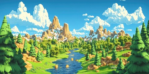 Craggy sandstone escarpment featuring rugged rock cliffs beside a river in a scenic landscape, Rugged cliffs and river in a scenic sandstone landscape