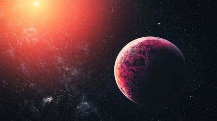 Futuristic Exoplanet In Space Alien World In Uncharted Star Systems Realistic Digital Art Of Exoplanet Astronomy Science Fiction Space Exploration Theme Background