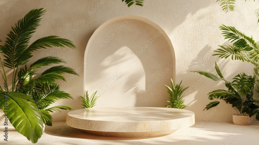 Poster 3d rendering of a minimalistic pedestal podium featuring an abstract display area geometric podium d