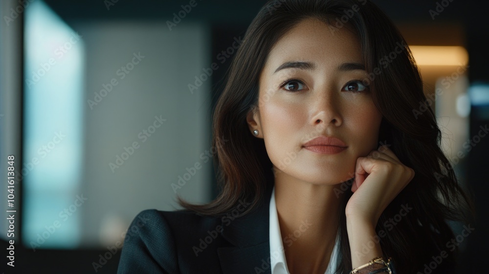 Poster Businesswoman in a Meeting Environment