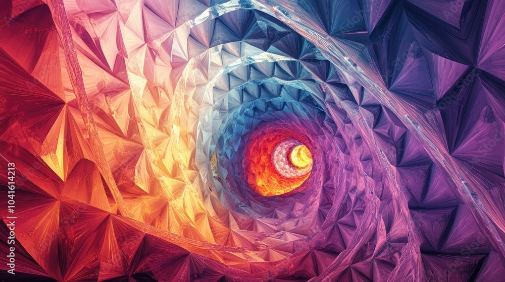 Aufkleber colorful abstract fractal pattern featuring triangular shapes designed as a 4k uhd wallpaper suitabl
