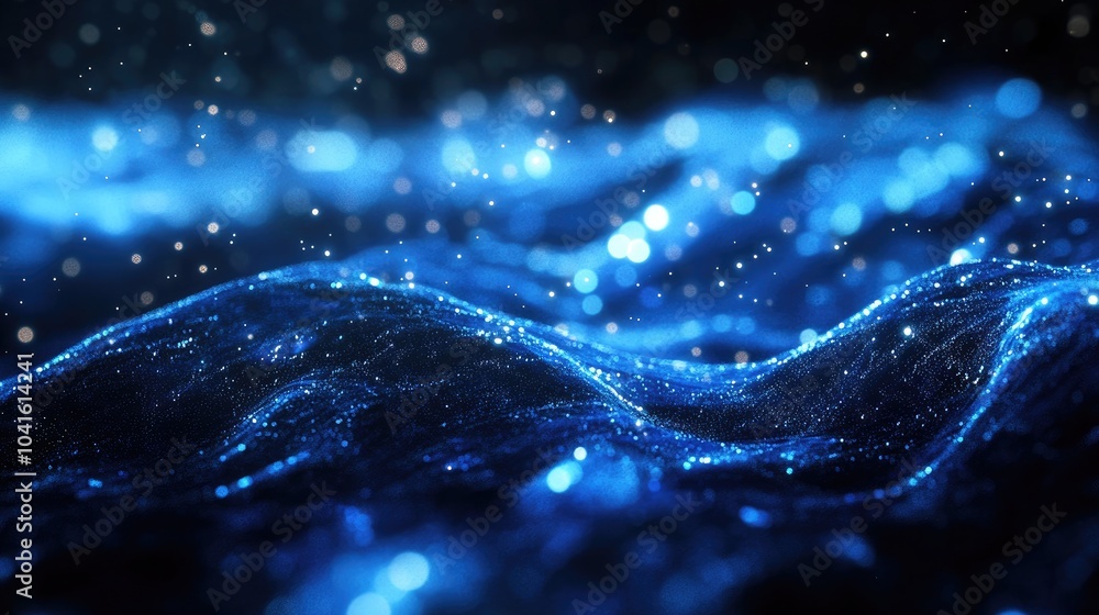 Aufkleber glowing blue energy waves with a magical high tech digital effect featuring iridescent light rays an