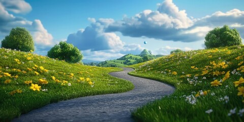 Obraz premium The journey along the scenic road is truly stunning, Scenic Road Landscape Journey