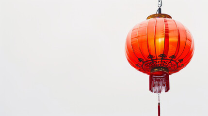 Obraz premium red lantern chinese isolated on white background 