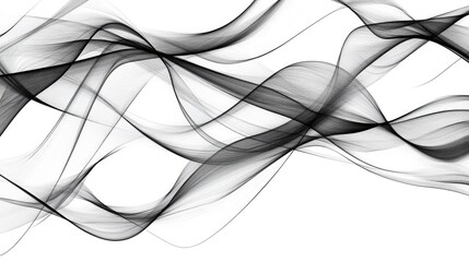 Abstract chaotic black wavy line art suitable for use as a background