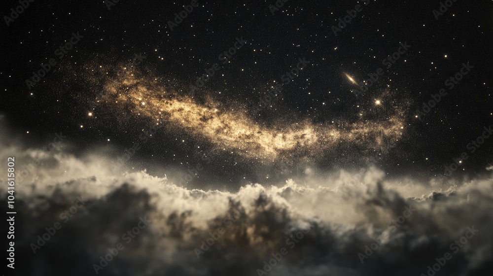 Poster close up view of the milky way galaxy featuring stars and space dust in the universe created through