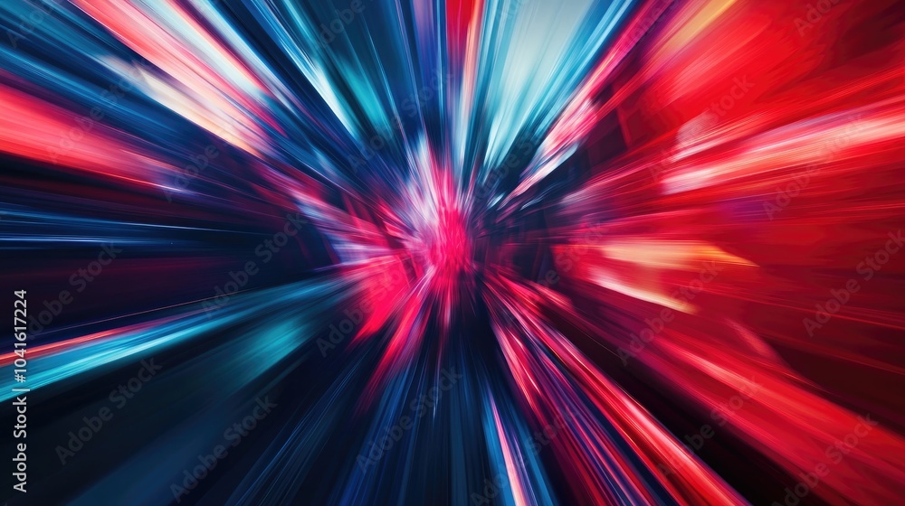 Poster dynamic abstract motion background featuring a vibrant pattern of speed colors in shades of red and 