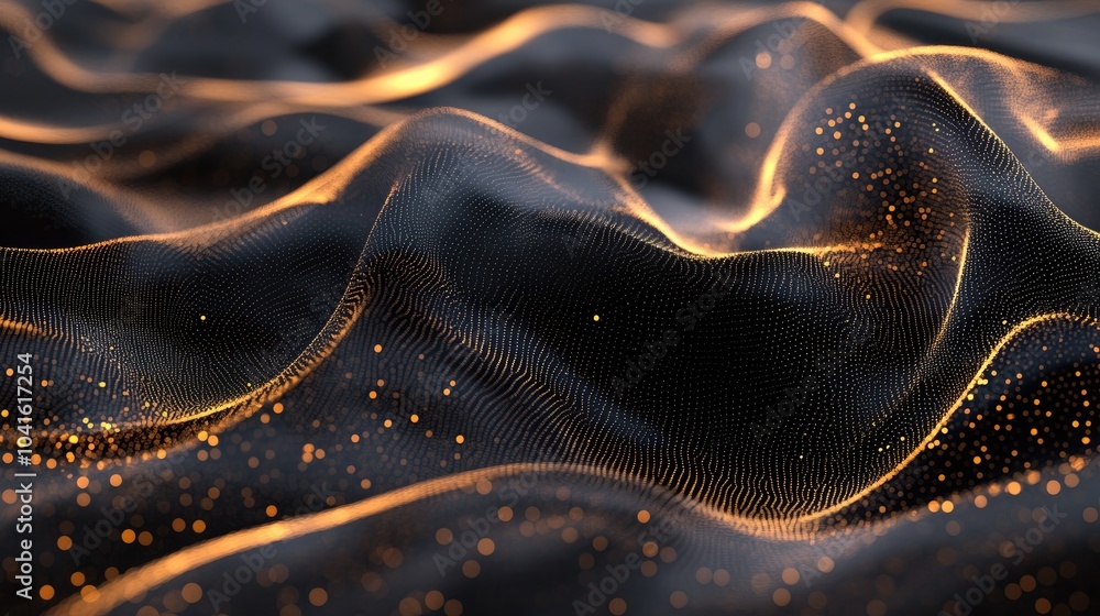 Poster abstract background featuring flowing particles digital backdrop created using 3d rendering techniqu