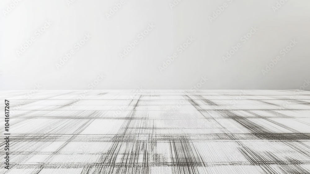 Poster 3d rendering of a stylish rug featuring lines on a white background