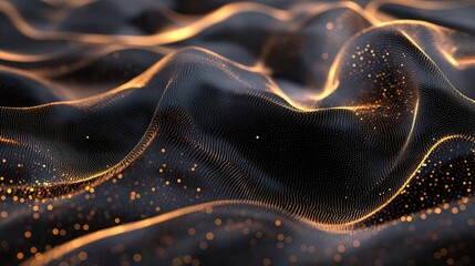 Abstract background featuring flowing particles Digital backdrop created using 3D rendering techniques