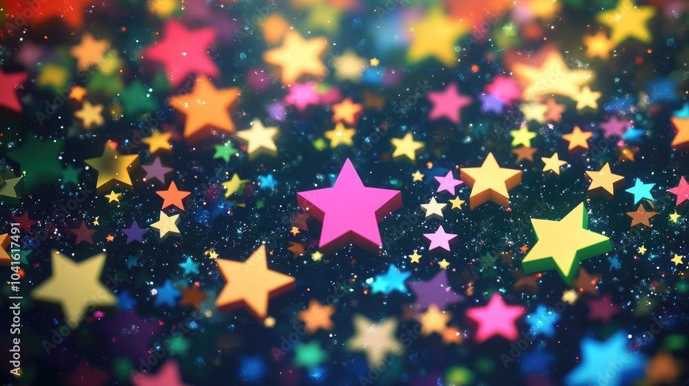 Aufkleber high definition star field background with a 3d cartoon rendering of a colorful starry night sky and