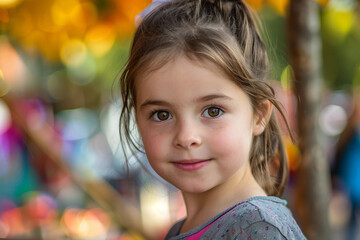 Generative AI image of beautiful autumn fair market with man woman kid family time perfect for fall harvest festival entertainment themes